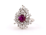 99905 - SOLD - Gold AGL Ruby Diamond Cluster Ring