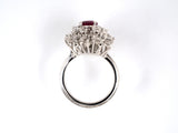 99905 - SOLD - Gold AGL Ruby Diamond Cluster Ring